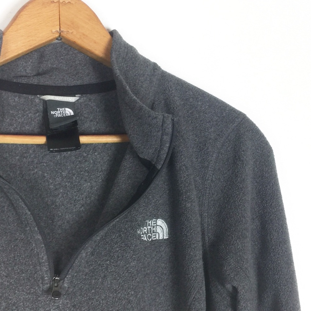 The North Face Gray Fuzzy Fleece Zip Pullover - Picture 4 of 6